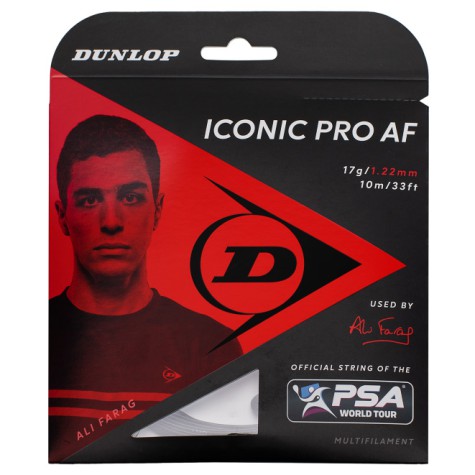 Stygos skvošo raketei DUNLOP ICONIC PRO AF 17g/1,22mm 10m