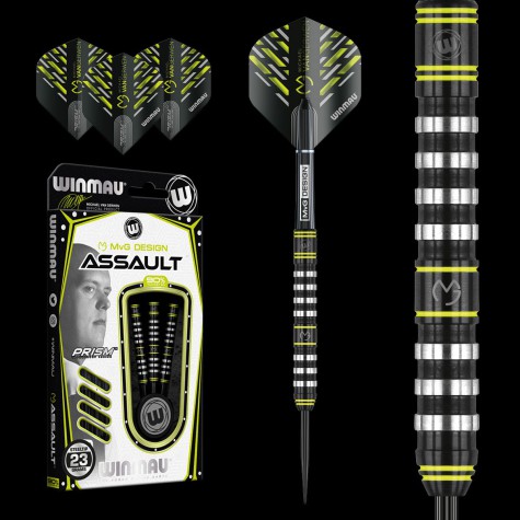 Smiginio strėlytės Winmau MVG Assault 90% Tungsten alloy 3x23g