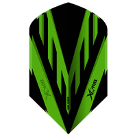 Smiginio strėlyčių sparneliai XQ Max Slim S PVC Flights Black/Green 3vnt..