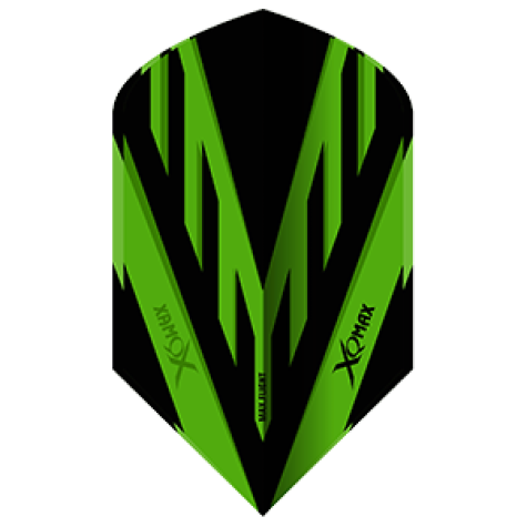 Smiginio strėlyčių sparneliai XQ Max Slim S PVC Flights Black/Green 3vnt 
