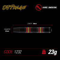 Smiginio strėlytės Winmau Outrage Brass 23g..