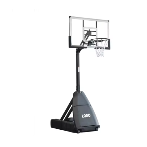 Mobilus krepšinio stovas Smart 140x82 akrilo lenta (reg. aukštis 245-305 cm)