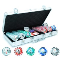 Pokerio žetonų rinkinys 300 su vertėmis..