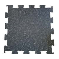 Guminė danga 10x1000x1000mm, juoda puzzle 10% white granules..