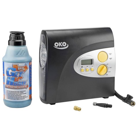 Padangų remonto komplektas OKO Get U Home Auto (400ml bottle & Compressor)