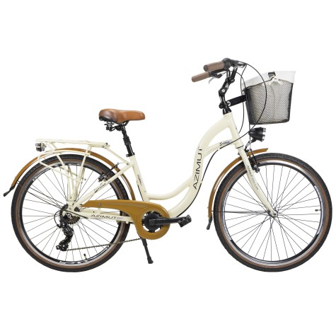Dviratis AZIMUT Sarema 26" ALU TX-7 2023 cream semi-matt