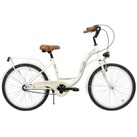 Dviratis AZIMUT Julie 24“ 3-speed 2023 light cream..