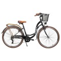 Dviratis AZIMUT Vintage TX-6 28" 2023 su krepšeliu black-cream