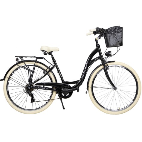 Dviratis AZIMUT Sarema 28" ALU TX-7 2024 black shiny