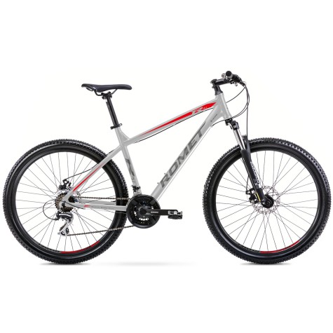Dviratis Romet Rambler R7.1 2025 silver-red-graphite-17" / M