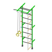 Sporto kompleksas vaikams, gimnastikos sienelė žalia 226x93x61cm..