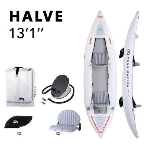 Dvivietis pripučiamas kajakas Aqua Marina Halve 398x98 cm HA-398
