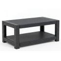 Rataninis sodo stalas 93x56x38 cm, pilkas