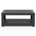 Rataninis sodo stalas 93x56x38 cm, pilkas
