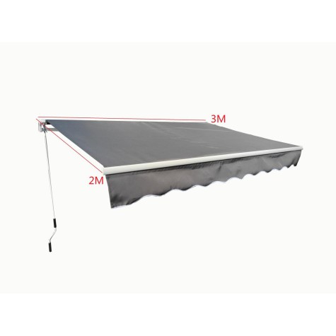 Ištraukiama terasos markizė, stogelis, 3x2 m, pilka
