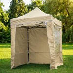 Išskleidžiama sulankstoma palapinė 2x2 m su sienomis, smėlio spalvos, H serija, plieninė (stogelis, paviljonas, markizė)