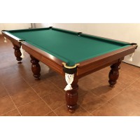 Biliardo stalas Elegant 6-12 pėdų, žalias audinys, su komplektacija..
