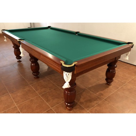 Biliardo stalas Elegant 6-12 pėdų, žalias audinys, su komplektacija