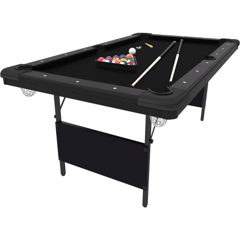 Pulo stalas Black Folden 7 pėdų (213x120cm) juodas audinys, su komplektacija
