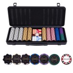 Pokerio rinkinys juodame dėkle 500 žetonų, 14g