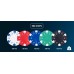 Pokerio rinkinys sidabrinės spalvos dėkle, be verčių, 500 žetonų 11.5g