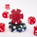 Pokerio rinkinys sidabrinės spalvos dėkle, be verčių, 500 žetonų 11.5g