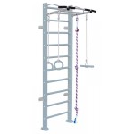 Medinė švediška gimnastikos sienelė SANRO SMILE pilka, 243x64cm