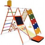 Daugiafunkcis sulankstomas sporto kompleksas vaikams KALNIUKAS oranžinė-vaivorykštė, iki 100kg
