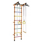 Sporto kompleksas (gimnastikos sienelė) HAPPY KID oranžinė-vaivorykštė, 230x52,5cm