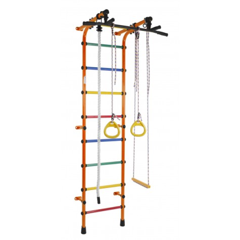 Sporto kompleksas (gimnastikos sienelė) HAPPY KID oranžinė-vaivorykštė, 230x52,5cm
