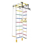 Sporto kompleksas (gimnastikos sienelė) ATLANTAS, balta-vaivorykštė, 235-293x52,5cm