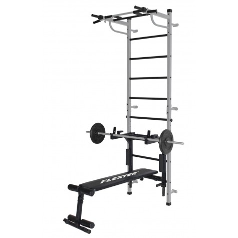 Sporto kompleksas (gimnastikos sienelė) HERO 3in1 pilka-juoda, 241x68,5cm
