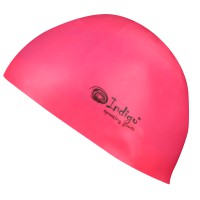 Kepuraitė plaukimui INDIGO IN085 3D forma, silikoninė Rožinė..