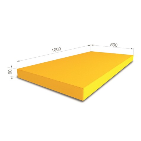 Gimnastikos čiužinys SANRO 100x50x6 cm geltonas