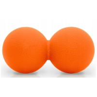 Masažinis dvigubas kamuoliukas SPRINGOS 6x12 cm Oranžinis..