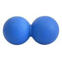 Masažinis dvigubas kamuoliukas SPRINGOS 6x12 cm Mėlynas..