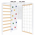 Medinis namų sporto kompleksas KAMPINIS baltas, 220x160x160 cm