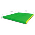 Sulankstomas gimnastikos čiužinys SANRO 100x100x6 cm žaliai-geltonas ( 4 dalių)