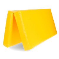 Sulankstomas gimnastikos čiužinys SANRO 100x100x10 cm Geltonas..