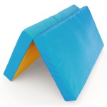 Sulankstomas gimnastikos čiužinys SANRO 100x100x10 cm mėlynai-geltonas