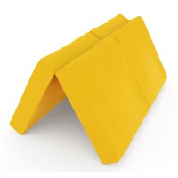 Sulankstomas gimnastikos čiužinys SANRO 100x100x10 cm geltonas ( 4 dalių..