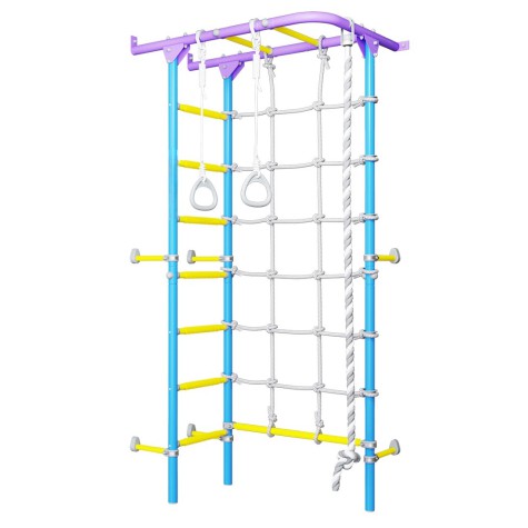 Sporto kompleksas (gimnastikos sienelė) SANRO S4 šviesiai violetinė-žydra, 219,6x70,2x119cm