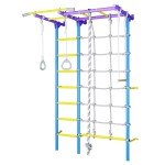 Sporto kompleksas (gimnastikos sienelė) SANRO S7 šviesiai violetinė-žydra, 219,6x154cm