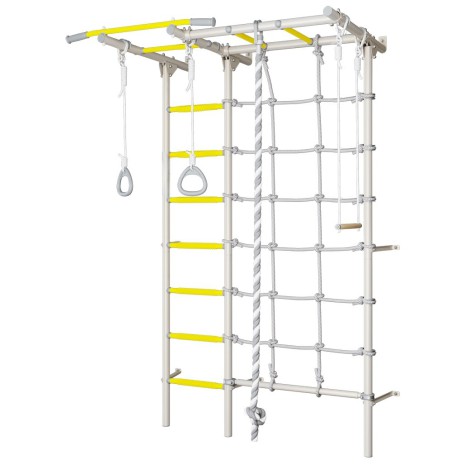 Sporto kompleksas (gimnastikos sienelė) SANRO S7 balta-geltona, 219,6x154cm