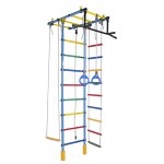 Sporto kompleksas (gimnastikos sienelė) ATLANTAS, žydra-vaivorykštė, 235-293x52,5cm