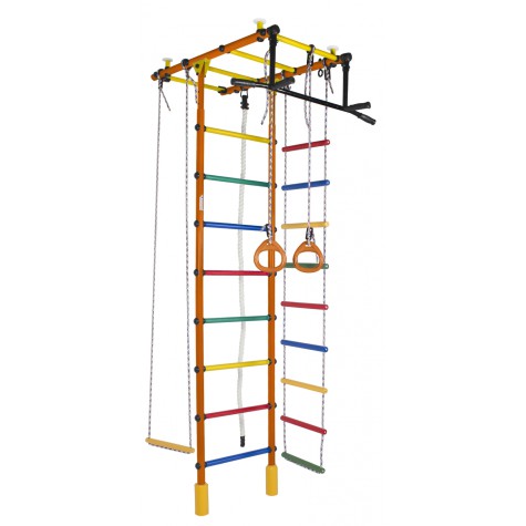 Sporto kompleksas (gimnastikos sienelė) ATLANTAS, oranžinė-vaivorykštė, 235-293x52,5cm