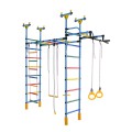 Dvigubas sporto kompleksas (gimnastikos sienelė) DRAMBLIUKAS žydra-vaivorykštė, 235-293x52,5cm