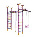 Dvigubas sporto kompleksas (gimnastikos sienelė) DRAMBLIUKAS violetinė-vaivorykštė, 235-293x52,5cm