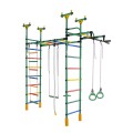 Dvigubas sporto kompleksas (gimnastikos sienelė) DRAMBLIUKAS žalia-vaivorykštė, 235-293x52,5cm