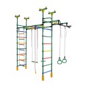 Dvigubas sporto kompleksas (gimnastikos sienelė) DRAMBLIUKAS žalia-vaivorykštė, 235-293x52,5cm